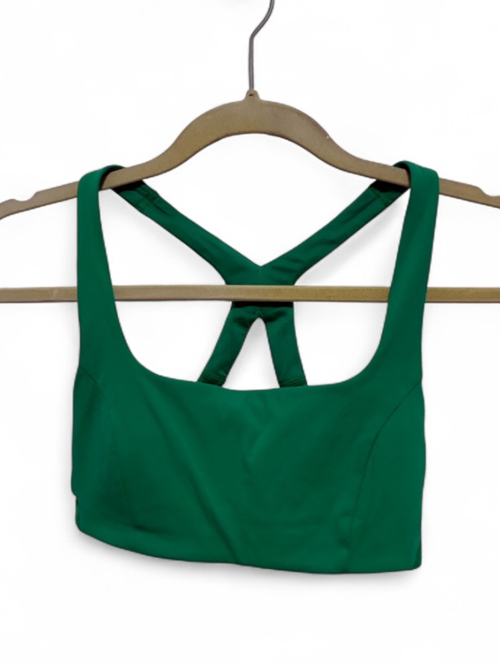 Lululemon SmoothCover Green Crisscross Back Light Support Yoga Sports Bra